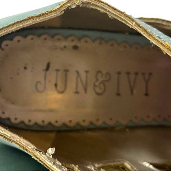 Jun & Ivy Kirra Wedge 4” Heel Sandal Lace Up Open Toe Light Blue Suede Size 7.5M - Picture 9 of 10